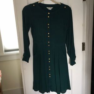 Boden emerald shirt dress with pockets